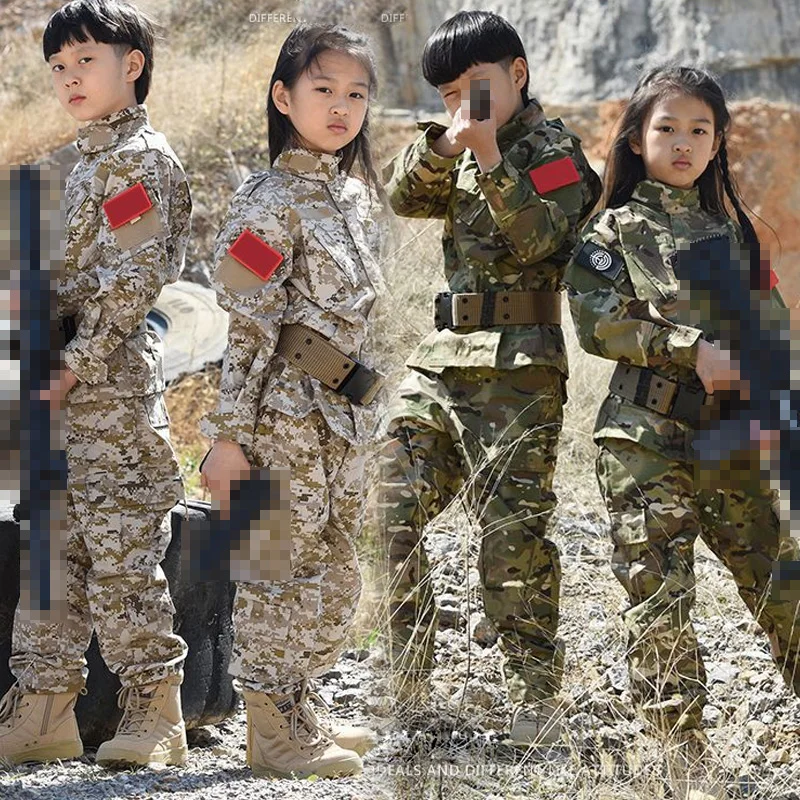 Conjunto de Extensión de entrenamiento para niños, traje de supervivencia de campo Cs Mc todoterreno, campamento de verano al aire libre, camuflaje para niños - imagen 2