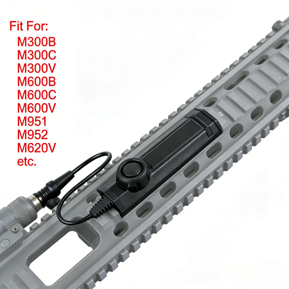 Interruptor remoto táctico SureFire M300 M600 de doble función, enchufe SF momentáneo constante, compatible con accesorios tácticos de riel Picatinny de 20mm - imagen 2