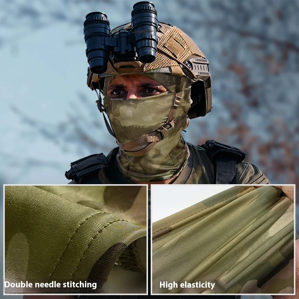Funda para casco, cubierta de máscara de tela de camuflaje para casco rápido Airsoft, cordón de choque con bucles de nailon para caza, tiro y accesorio de Paintball - imagen 5