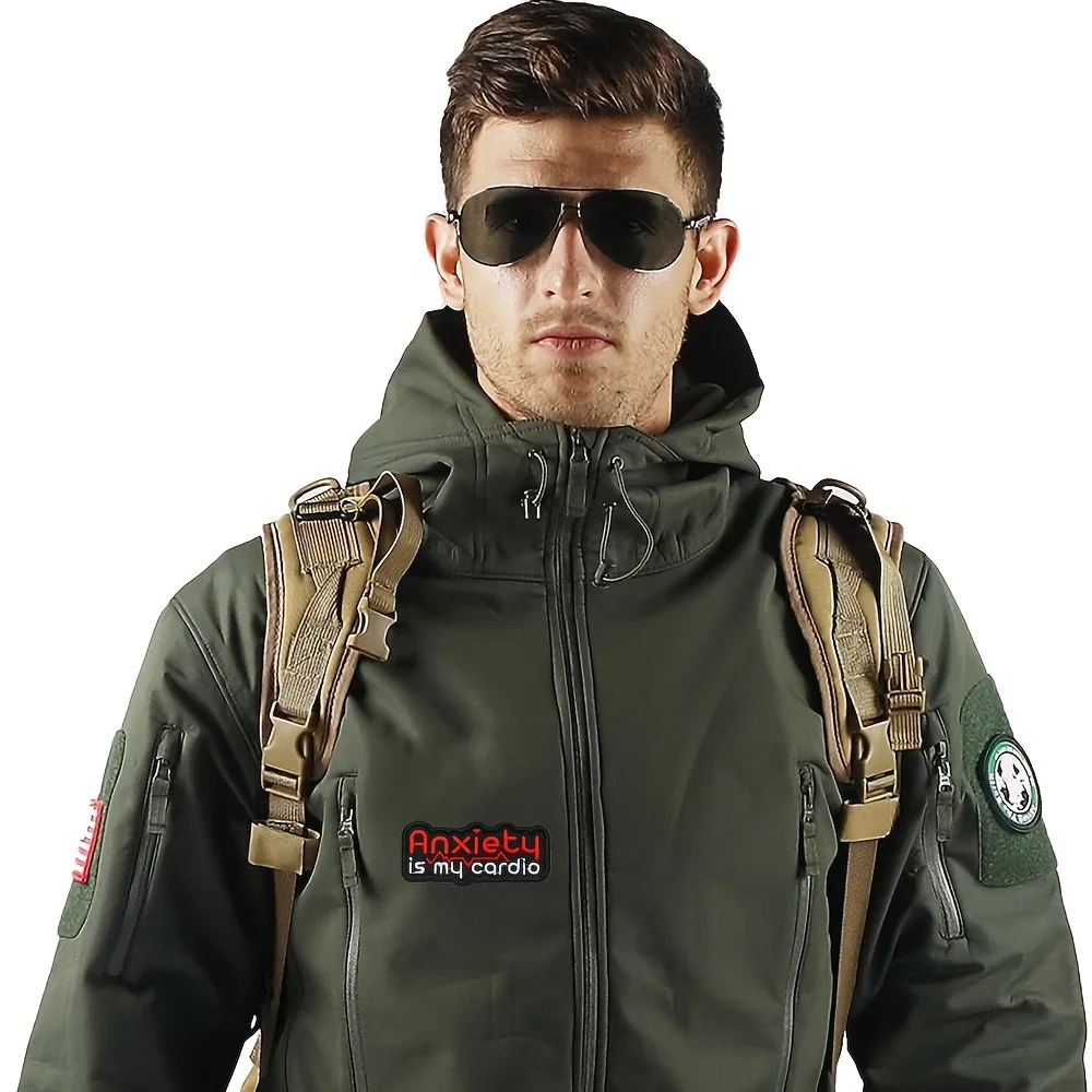 parches velcro mochila tácticos de bordados "ansiedad" divertido humor Meme bordado Velcros parche gancho bucle insignia de moral táctica, bordado para mochilas Molle, chaquetas - imagen 5
