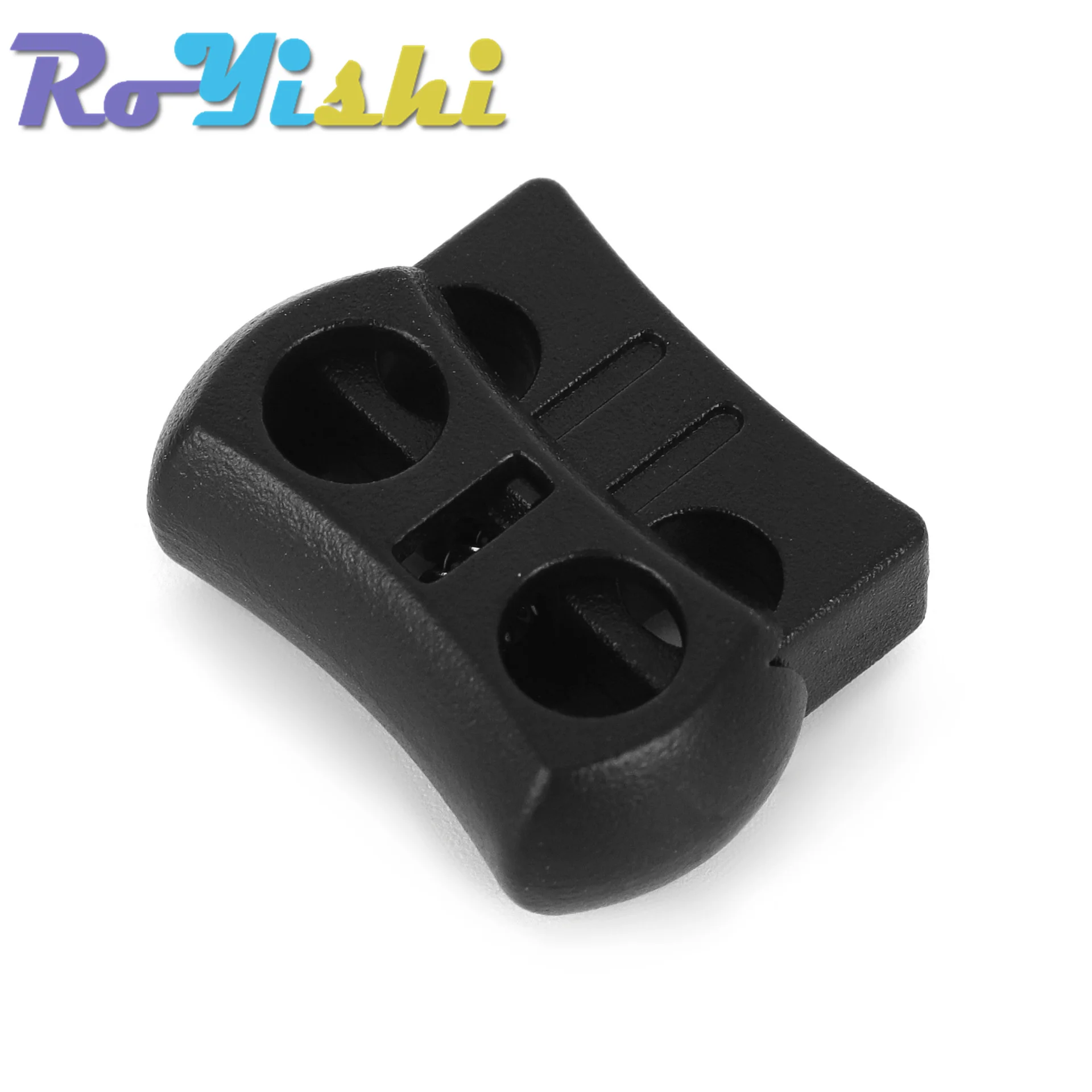 10 unids/pack 2 agujeros bloqueo de cable tapón de palanca clip de palanca de plástico negro 15mm * 20mm * 7,5mm - imagen 4