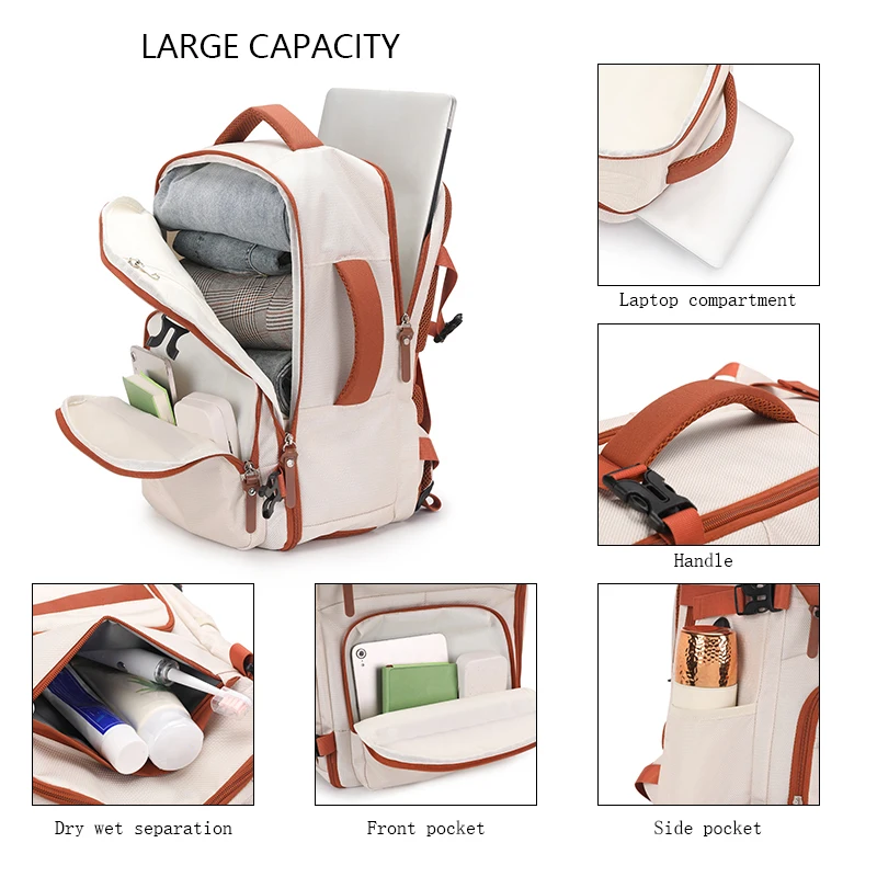 Mochila deportiva USB para gimnasio y Fitness, mochila ligera para viajes de negocios con paquete de zapatos, equipaje para exteriores, mochila para escalar y senderismo - imagen 5