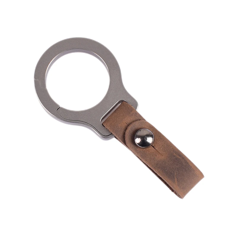 Hebilla de anillo de titanio para llavero de coche, hebilla de cuero de vaca General, hebilla de llave creativa para hombres, anillo de titanio - imagen 5