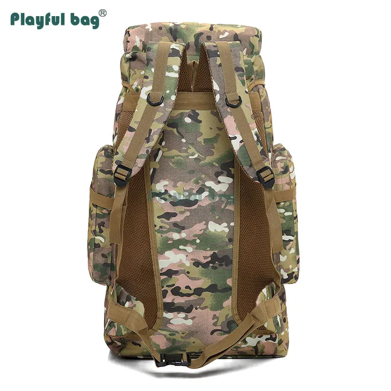 Bolsa táctica de alpinismo al aire libre, mochila de viaje de camuflaje, impermeable, resistente al desgaste, para exteriores, 70L, AVA76 - imagen 3
