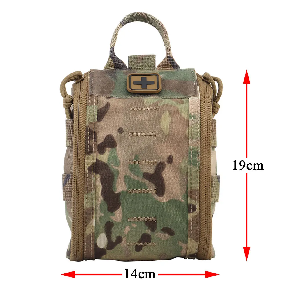 Botiquines de primeros auxilios tácticos, bolsa vacía, pestaña de extracción rápida, cable de choque, Panel interior, cremallera YKK, bolsa de cintura con Clip Molle militar - imagen 4