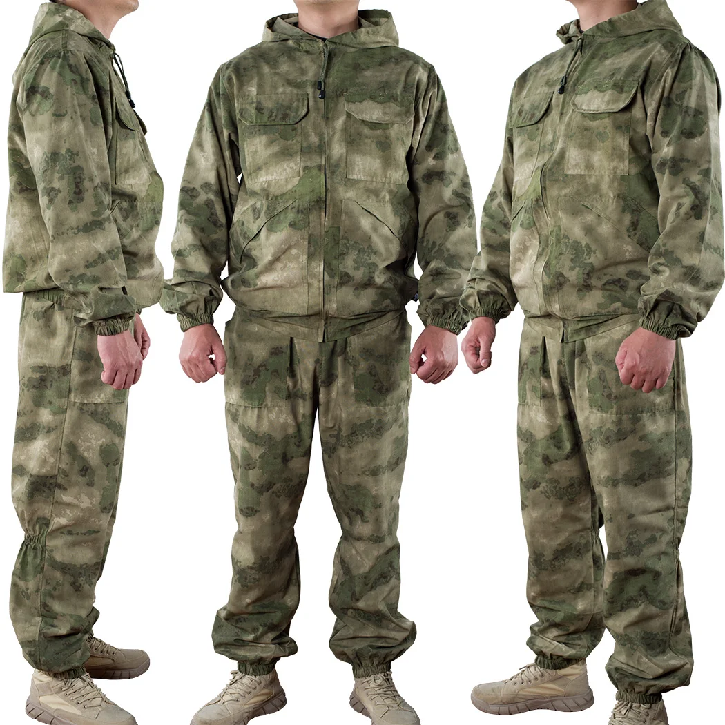 Traje de batalla de caza al aire libre de camuflaje ruso, abrigo de cubierta transpirable de verano suelto, abrigo de camuflaje pequeño verde para hombre - imagen 4