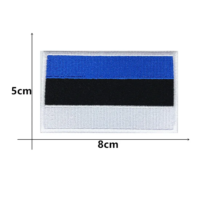 Parches bordados de bandera de Estonia para ropa, rayas, emblema táctico del ejército militar, apliques, insignias - imagen 2