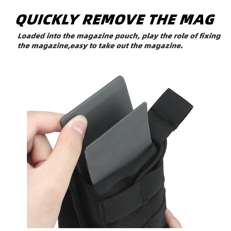 Táctico 5,56 5,45 7,62 SRMP bolsa de un solo cargador con Clip de soporte de nailon MOLLE CS militar caza Rifle Airsoft cinturón chaleco - imagen 5