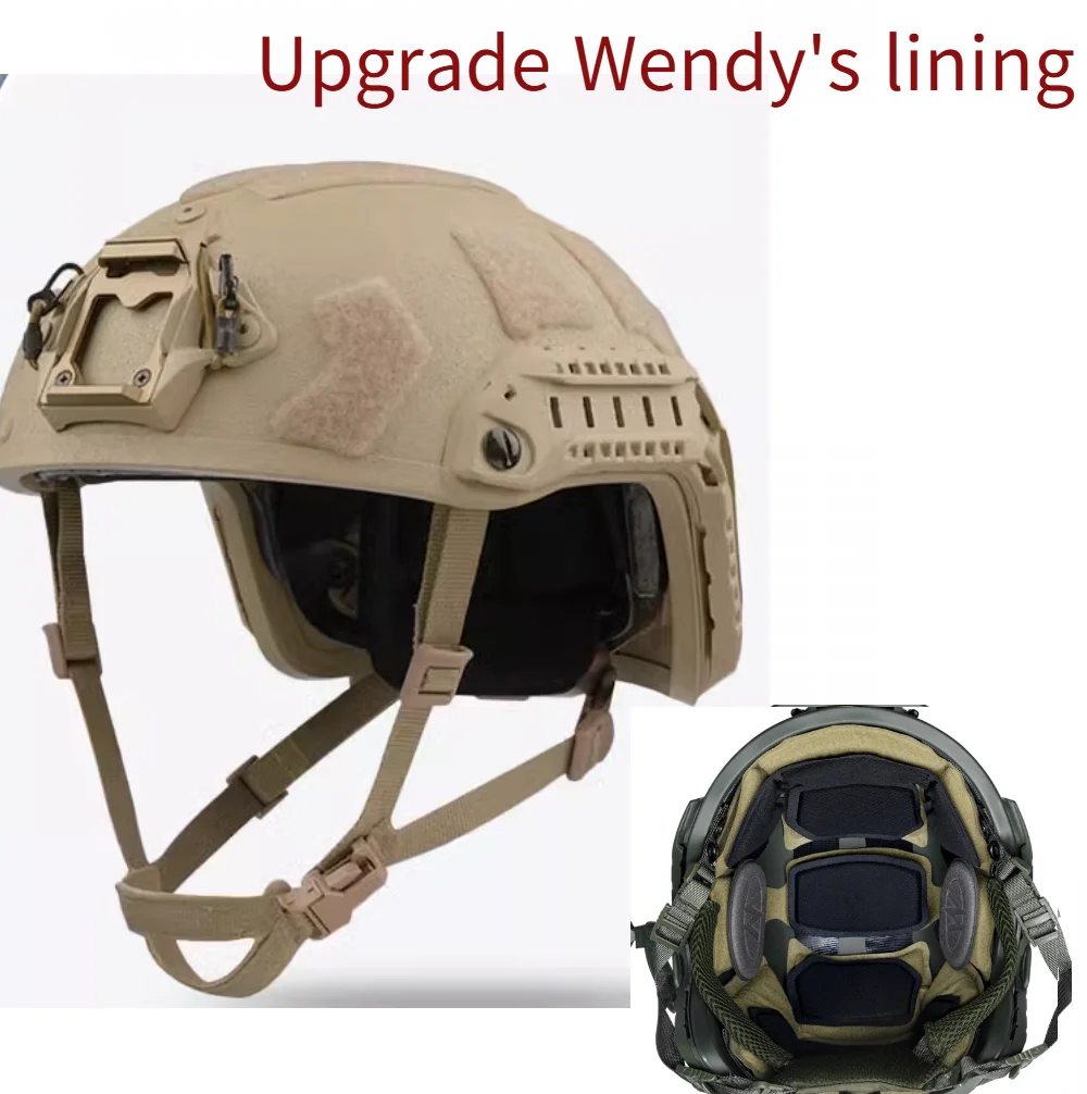 Casco SF rápido de aramida de alto rendimiento: casco táctico balístico NIJ IIIA, equipo de paintball que puede actualizar el forro de Wendy - imagen 3