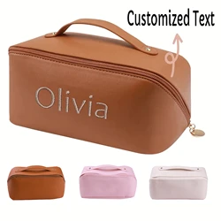 Bolsa de maquillaje de viaje personalizable, organizador de viaje cosmético ligero portátil, regalos navideños, bolsa de viaje de maquillaje para mujer