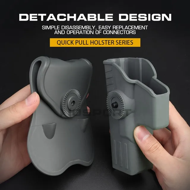 Funda táctica Glock 17/19 – Cinturón cierre rápido para caza y tiro