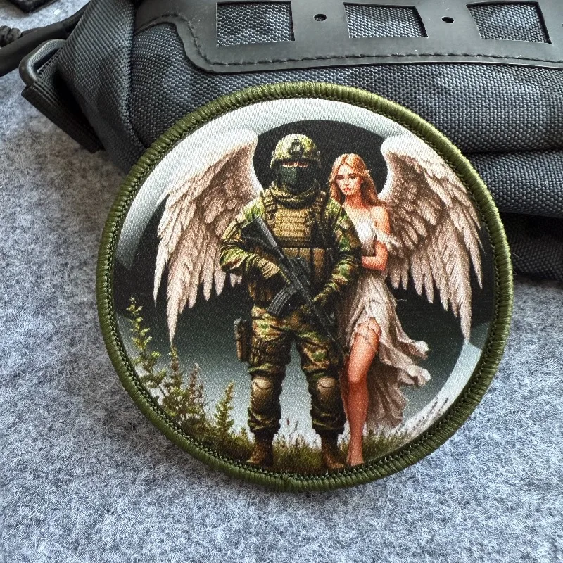 Parche táctico de soldado y Angel Guardian, insignia de moral con gancho y bucle, símbolo de esperanza y protección, brazalete militar - imagen 5
