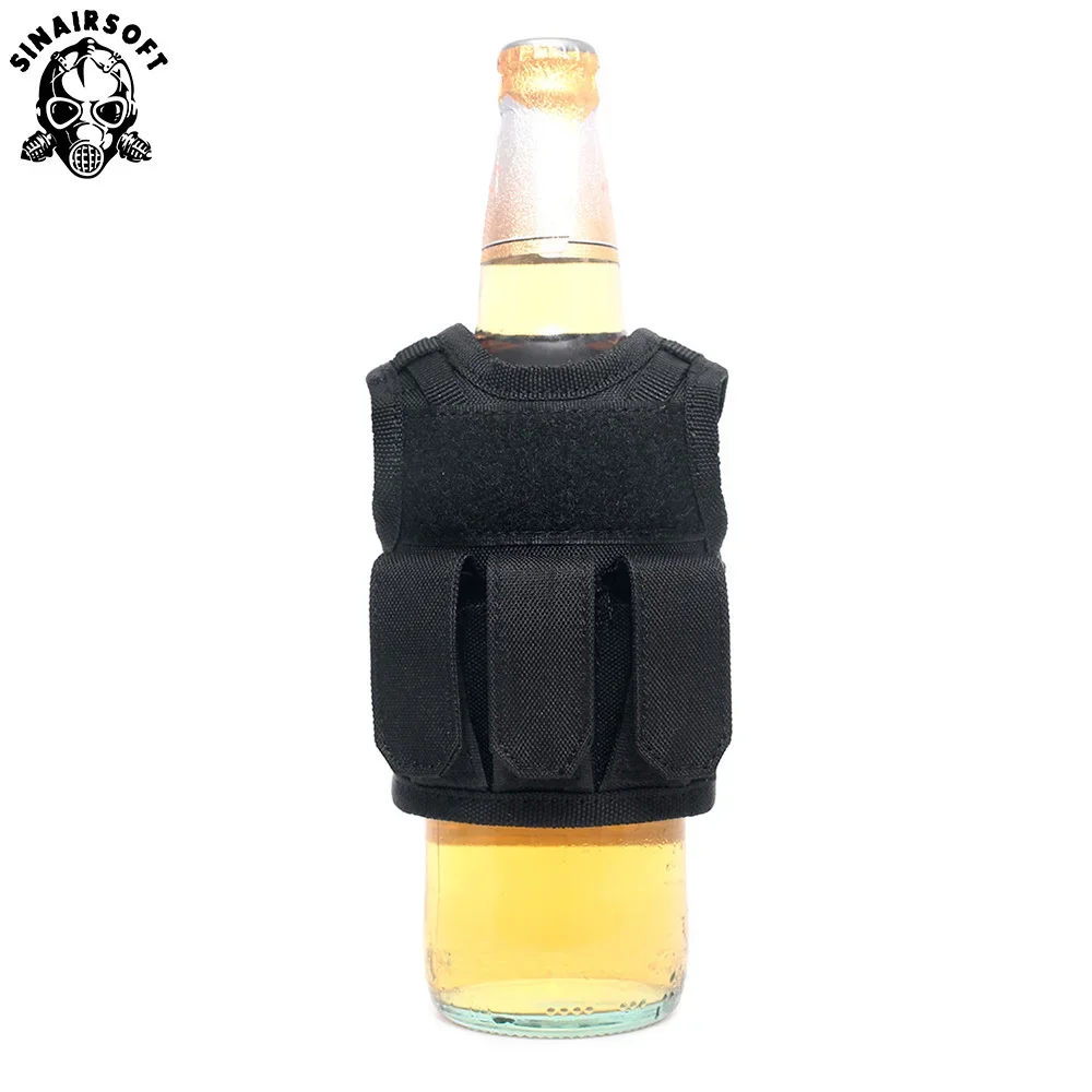 Chaleco táctico para botella de cerveza, minichaleco Molle en miniatura para deportes al aire libre, conjunto mejorado para bebidas, correas de hombro ajustables - imagen 5