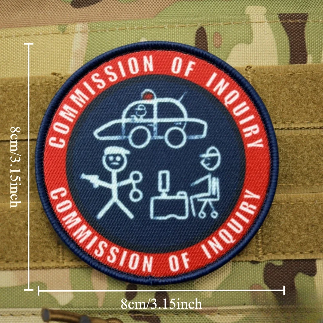 Parches de gancho y bucle impresos de la Comisión de Consulta para ropa insignia de moral táctica pegatina decorativa de mochila militar personalizada - imagen 2