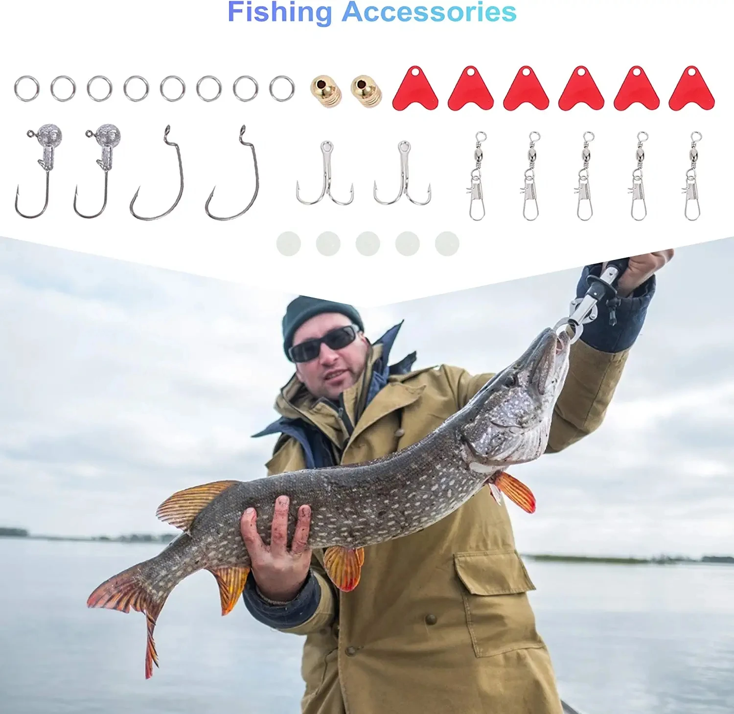 Kit de Señuelos de Pesca de piezas, cebos artificiales duros blandos, cebo de pesca Crankbait, Wobblers de vibración, trucha, carpa, 275 - imagen 2