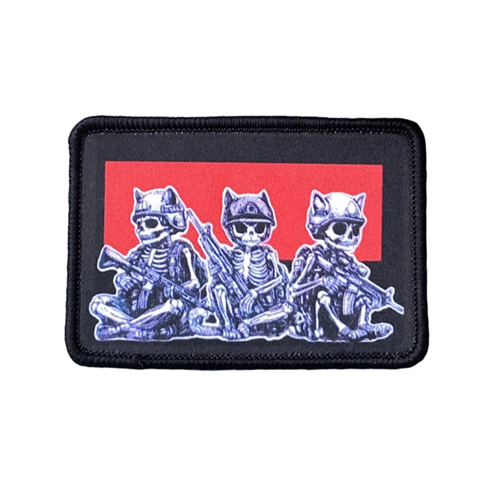 Parche táctico de gato y calavera, insignia de moral divertida con gancho y bucle, parches militares, brazalete, ropa de Chevron, pegatinas para mochila - imagen 3