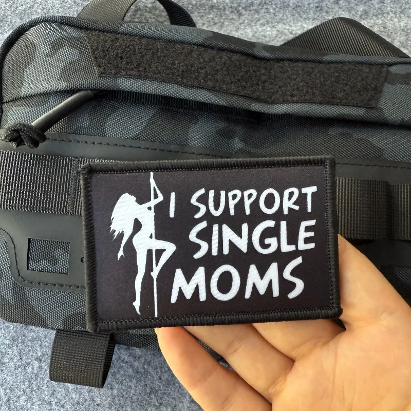Parche de apoyo para mamás solteras, brazalete militar táctico, parches de insignia de moral con gancho y bucle para mochila, apliques decorativos para ropa - imagen 2