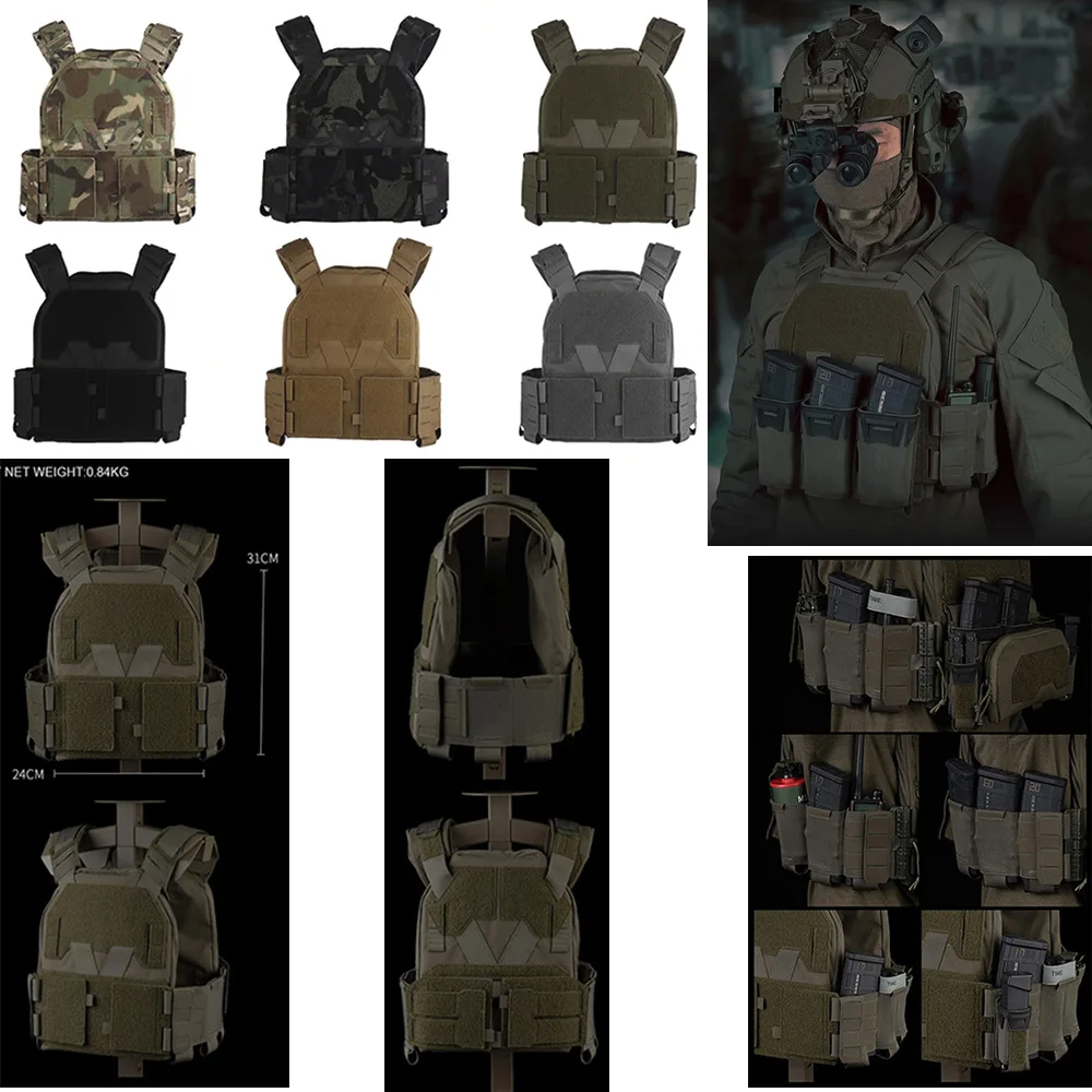 Nuevo chaleco táctico Molle KZ de baja visibilidad de liberación rápida con multicalibre 9MM 6 uds de largo Mag/5,56 bolsa Triple para revistas - imagen 2