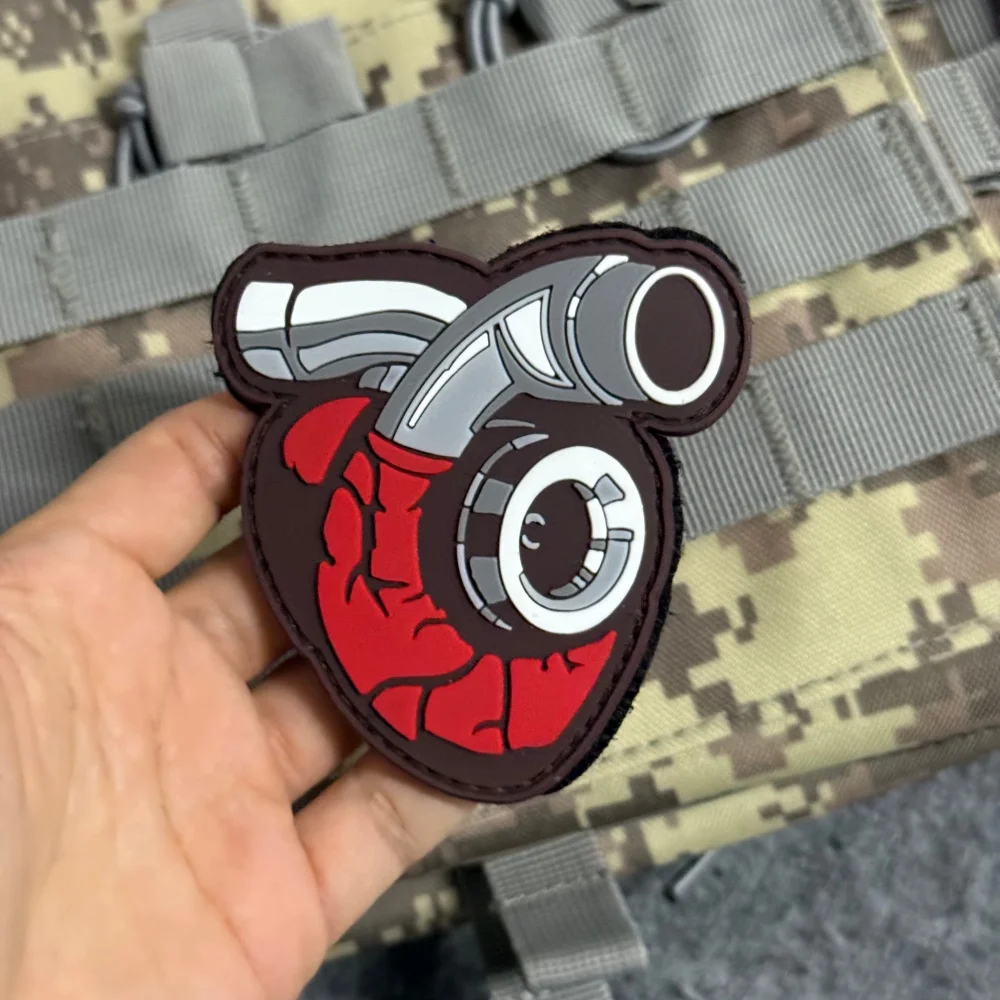 Parche táctico velcro PVC turbina moraleja para mochila - imagen 3
