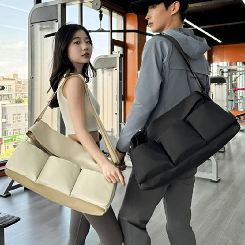 Bolsa de lona deportiva con borde enrollado, bolsas de Yoga para gimnasio, Fitness, Camping al aire libre, senderismo, bolso con zapatos, mochila escolar de viaje grande - imagen 2