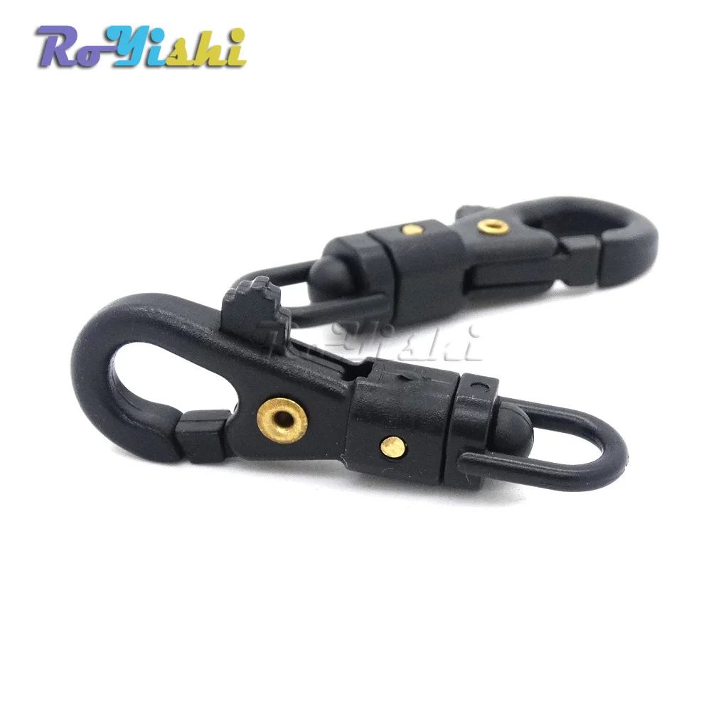 Gancho de presión giratorio de plástico para tejer, hebillas de cordón de Paracord, correas para mochila, color negro - imagen 5