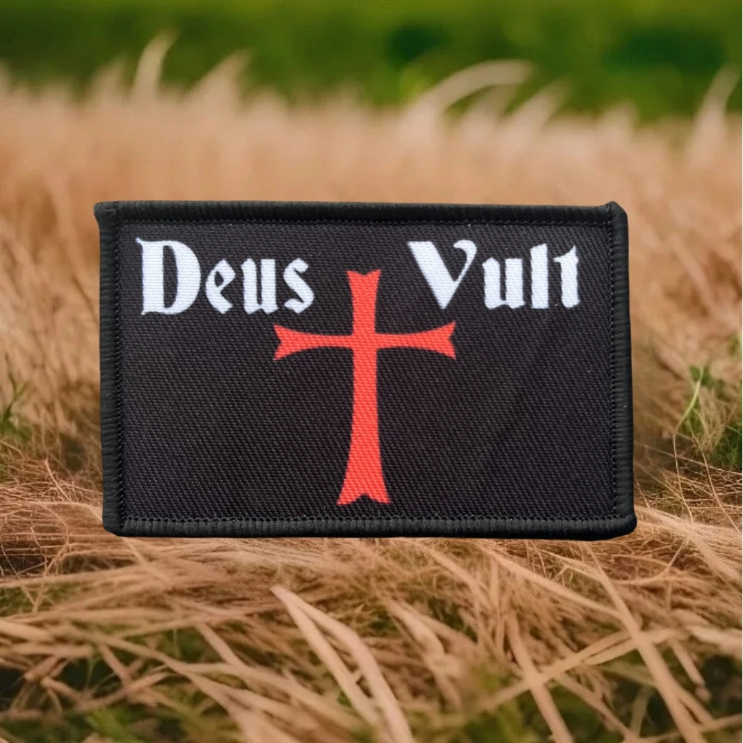 Parche táctico Deus Vult Knights Templar Legion, brazalete militar de moral del ejército, parches de gancho y bucle impresos para pegatina de mochila - imagen 5