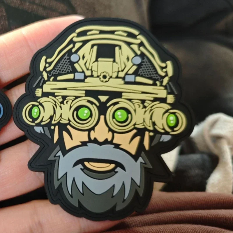 Parche de PVC 3D Master, edición Ares, gafas de visión nocturna, insignia de moral, equipo para exteriores, mochila táctica, pegatina decorativa - imagen 5