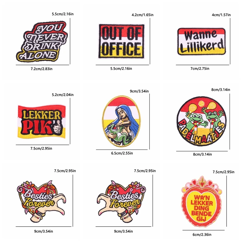 5 uds. Parche con emblema de Oeteldonk de Países Bajos bordado DIY de Carnaval de Países Bajos, parches para planchar, insignias bordadas de regalo de celebración - imagen 3