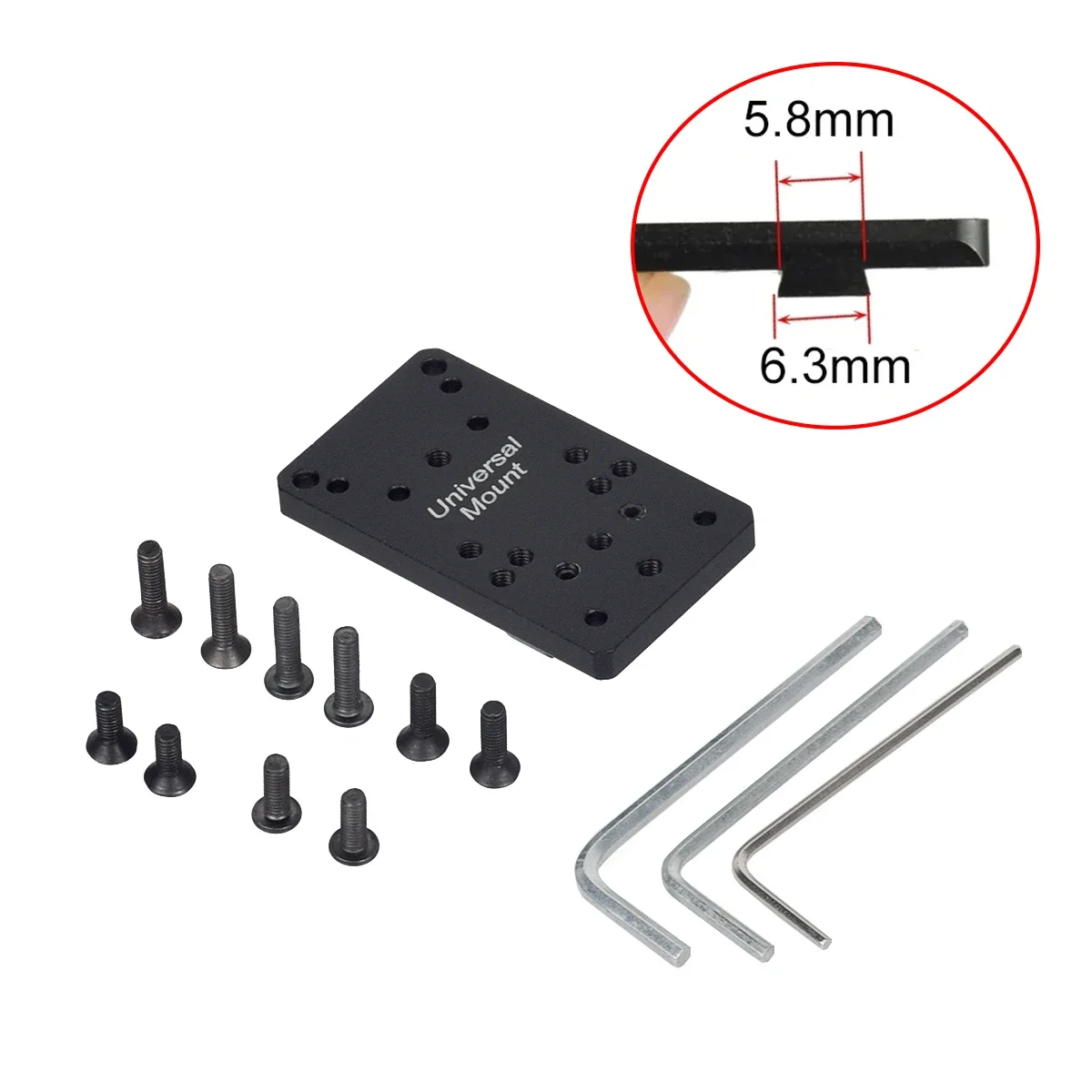 Soporte Universal táctico G17, Base de placa de montaje de mira trasera compatible con VISM PRO, mira de punto rojo abatible hacia arriba para ranura de mira trasera G17 G19 - imagen 5