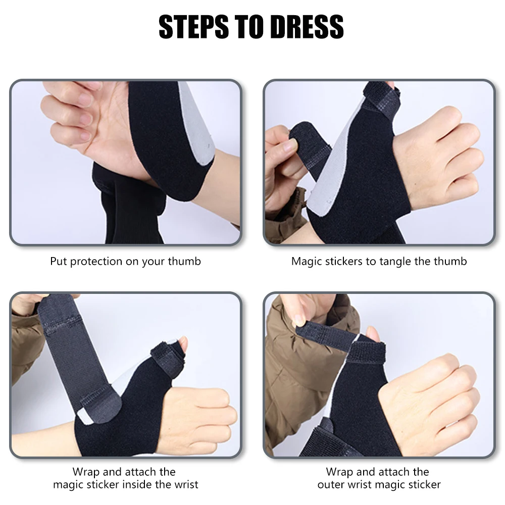 Muñequera de túnel carpiano para pulgar, soporte acolchado para Fitness, levantamiento de pesas, deportes al aire libre, Universal ajustable - imagen 5