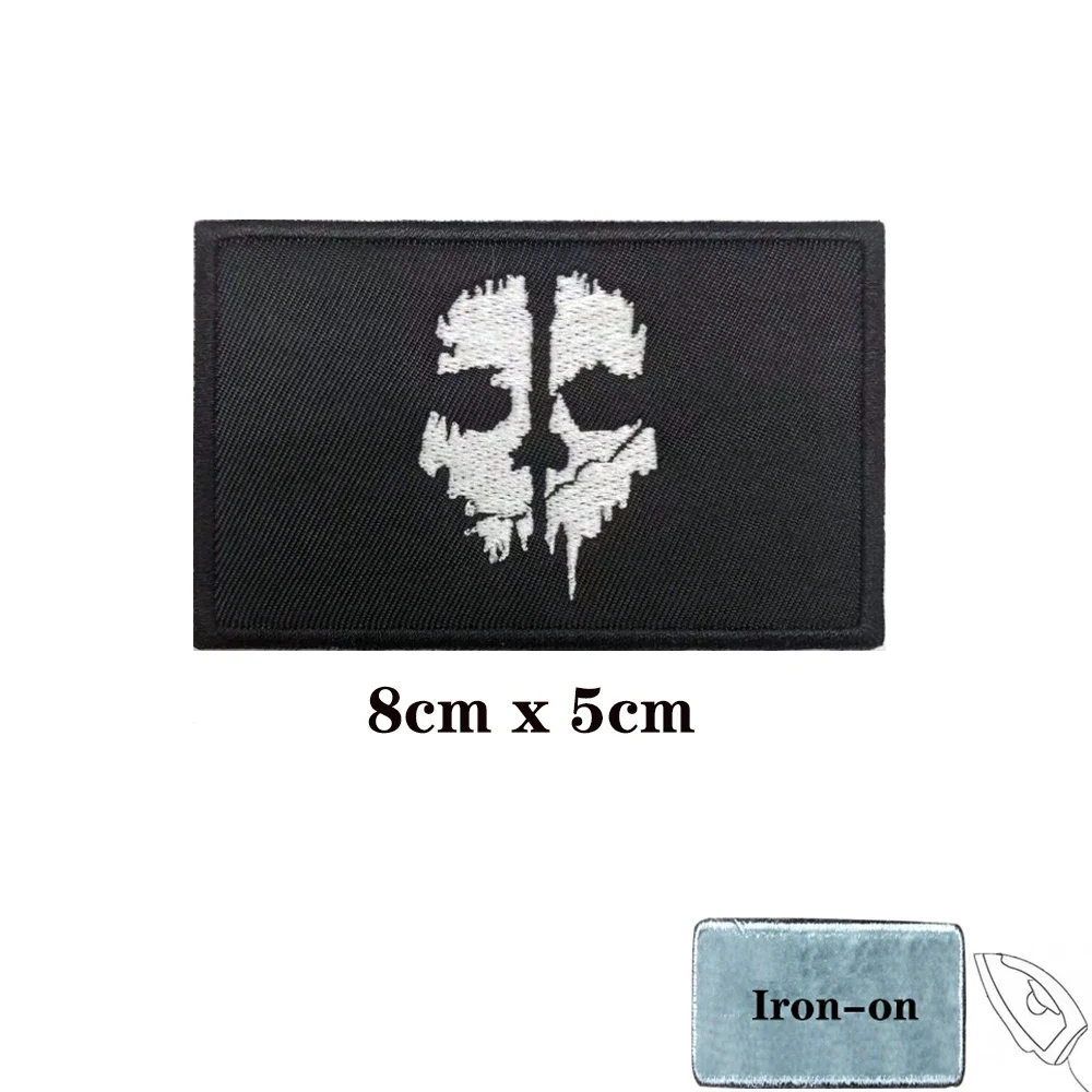 Parche de esqueleto de calavera, etiquetas de insignia a rayas, brazalete militar de chevrons, bucle de hierro o gancho bordado - imagen 3