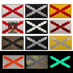 Parche militar cruz española burdeos – Velcro IR reflectante