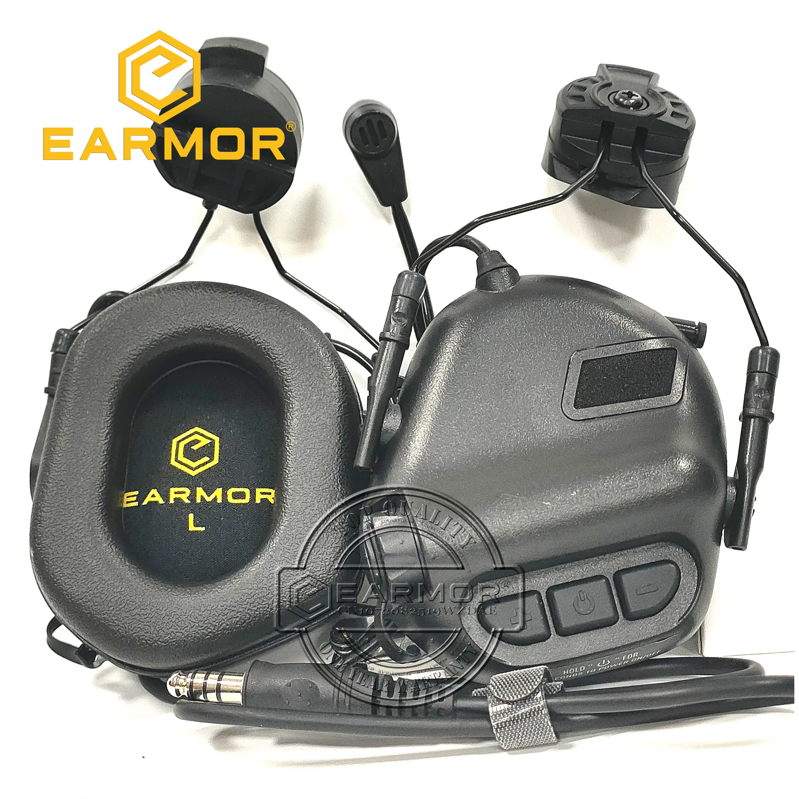 EARMOR-auriculares tácticos militares M32H MOD3, conjunto de adaptador de riel RAC, cancelación de ruido, comunicación de aviación, Softair - imagen 5