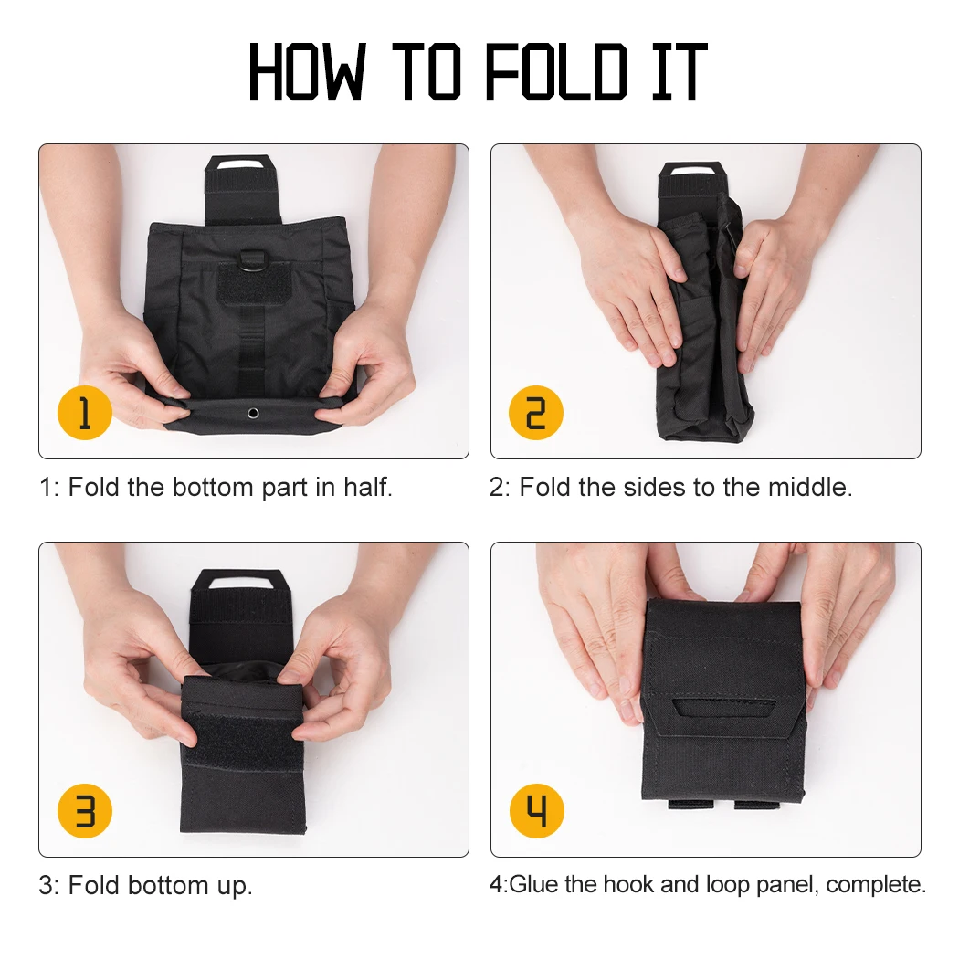 IDOGEAR bolsa de reciclaje plegable táctica bolsa de basura MOLLE bolsa de caída caza 3577 - imagen 5