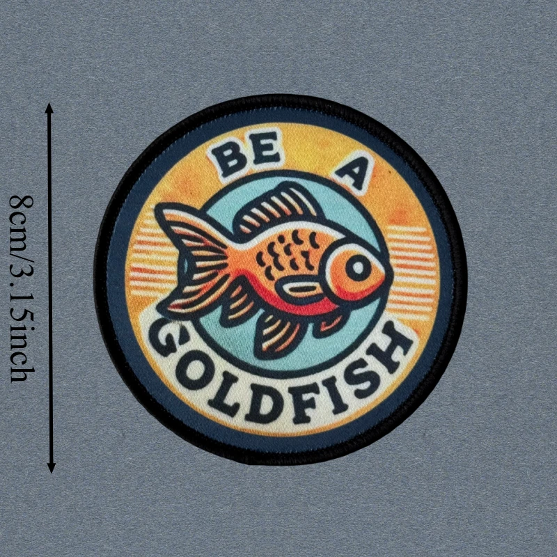 Parche con estampado de Be A Glodfish, chaleco táctico, insignia de moral con gancho y bucle, pegatinas decorativas para mochila, parches para brazalete para ropa - imagen 3