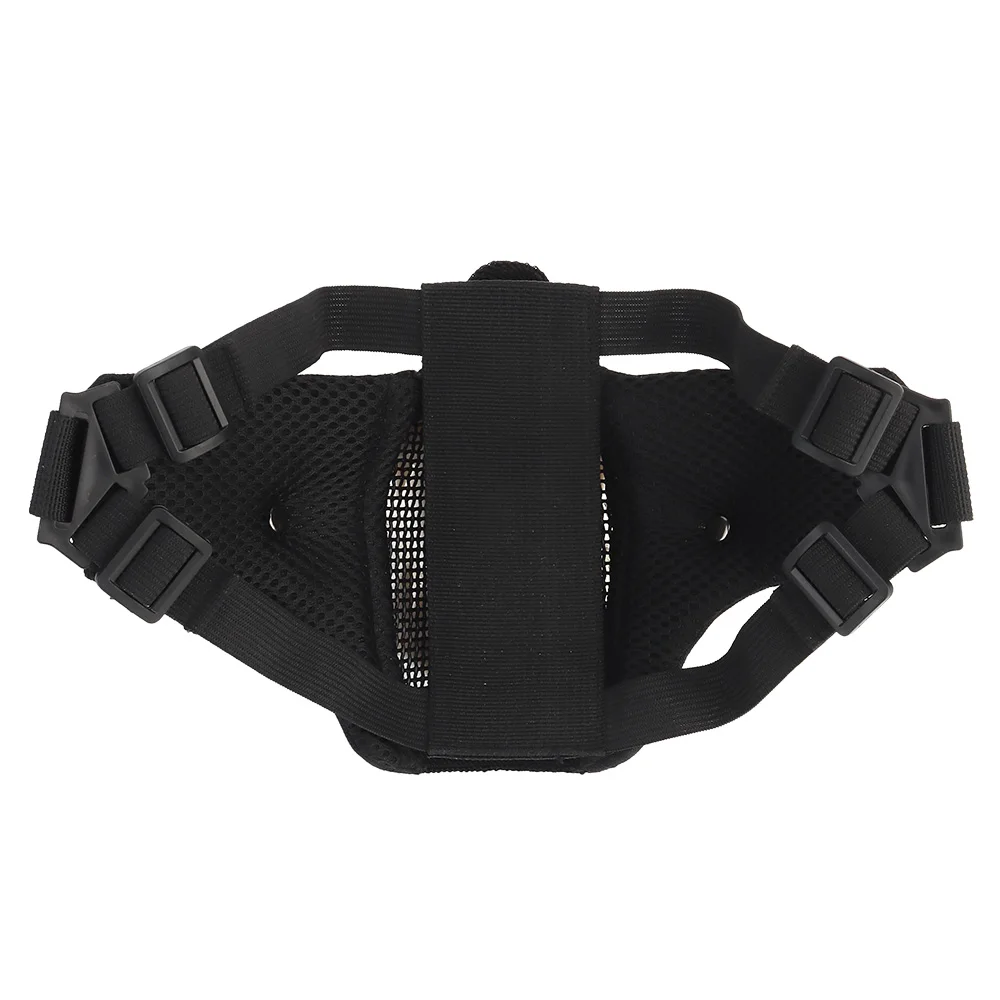 Mascarilla táctica de malla de acero de media cara, Máscara protectora de doble capa para colmillos de Halloween, CS Wargame cubrebocas, Paintball, caza y ciclismo - imagen 5