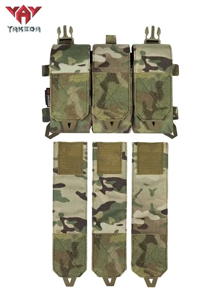 YAKEDA Bolsa triple para revistas con inserto de bolsa magnética de liberación rápida, hebillas UTX porta revistas combinado 5,56/7,62 - imagen 5