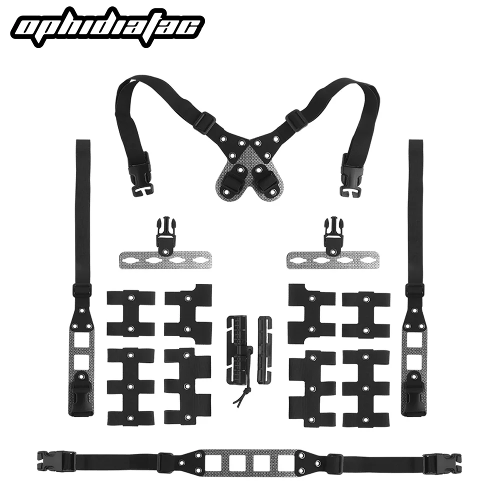 OPHIDIANTAC MOLLE System V2 marco de pecho modular colgante libre con accesorios de tabla de pecho de caza de juego CS