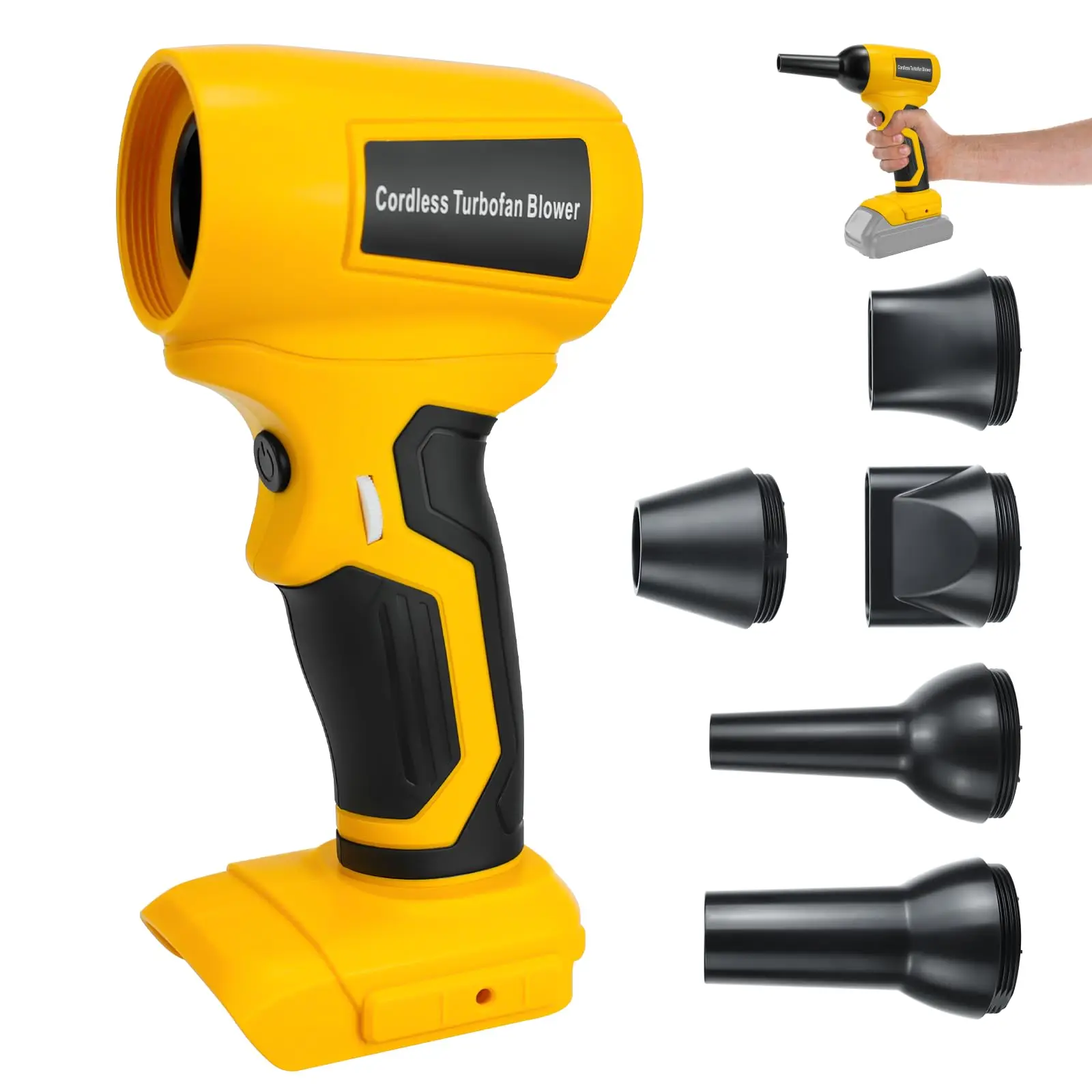 Soplador de chorro, ventilador violento sin escobillas para Makita/Bosch/Dewalt/Milwaukee/Ryobi, batería de 18-20V, ventilador de polvo de mano con velocidad del viento ajustable - imagen 3