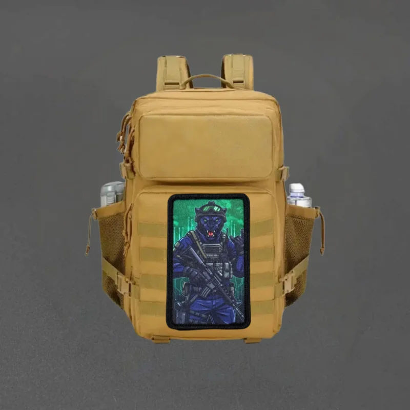 Parche táctico estampado Panther Operator con velcro para moral