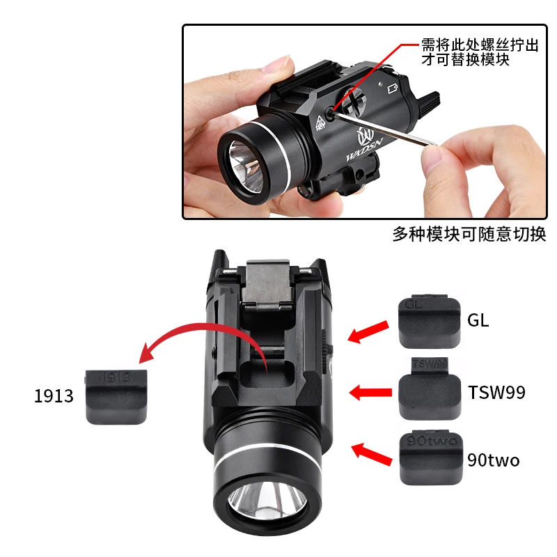 Wadsn-linterna táctica Surefir XC2 para arma, visor Láser rojo y verde para pistola Airsoft Glock G17 18C 19 Fit 20mm Rail - imagen 4