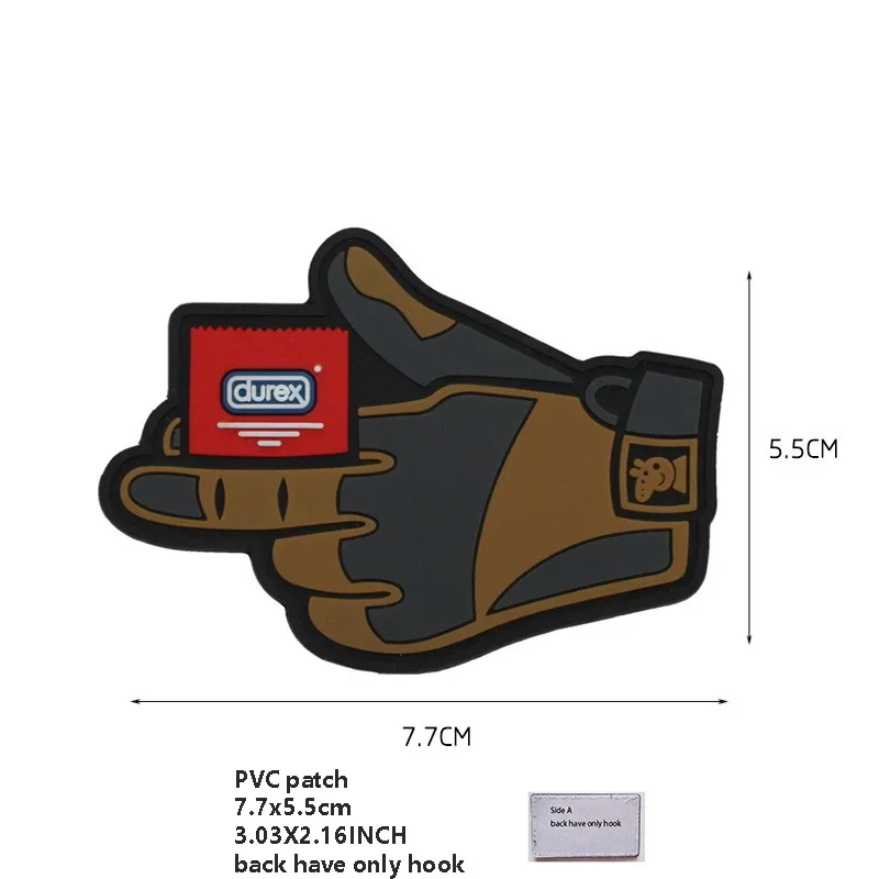 Accesorios para bolsa al aire libre, insignia, manga para el dedo, parche de tela bordado, calavera, dedo medio, moral mágica, parche para mochila táctica - imagen 5
