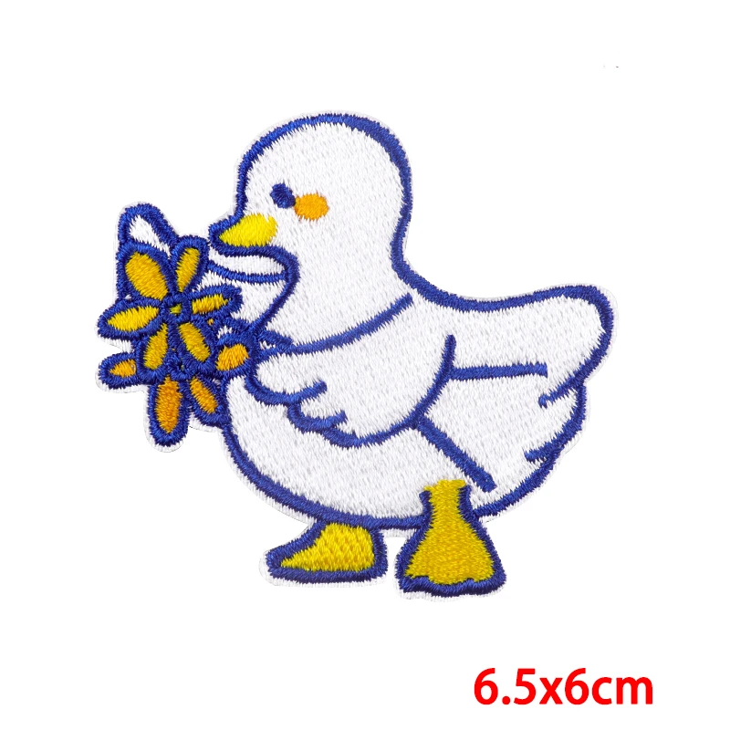 Parches bordados de pato para ropa, bordado autoadhesivo de animales de dibujos animados, parche para ropa, coser, apliques, Jackt DIY - imagen 4