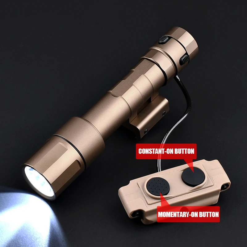 Minilinterna táctica de Metal de 2,0 lúmenes, accesorio de mano, compatible con riel de 20mm, para caza, Airsoft, explorador, luz para exteriores, 1300 - imagen 4