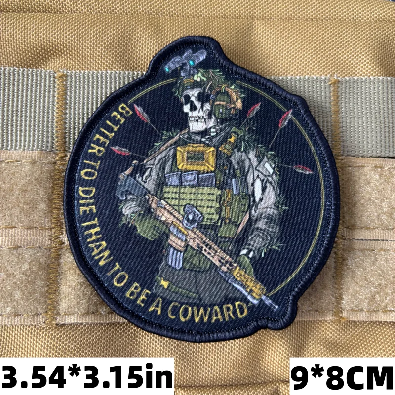 Parche táctico calavera rifleman – Insignia de moral con velcro