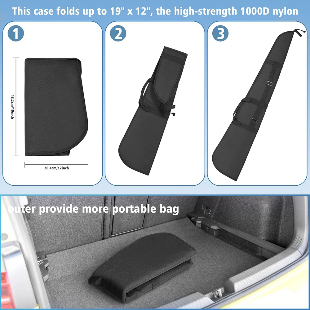 Funda para Rifle de 133cm, bolsa de almacenamiento para pistola de caza, bolsa de transporte para pistola, bolsa protectora acolchada para Rifle, bolsa de caza suave con correa para el hombro - imagen 4