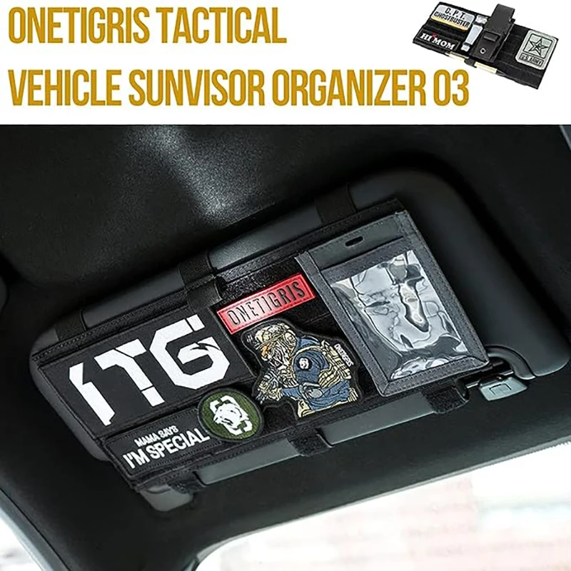 ONETIGRIS-visera táctica MOLLE para vehículo, Panel organizador para coche, camión, bolsa para CD con múltiples bolsillos - imagen 4