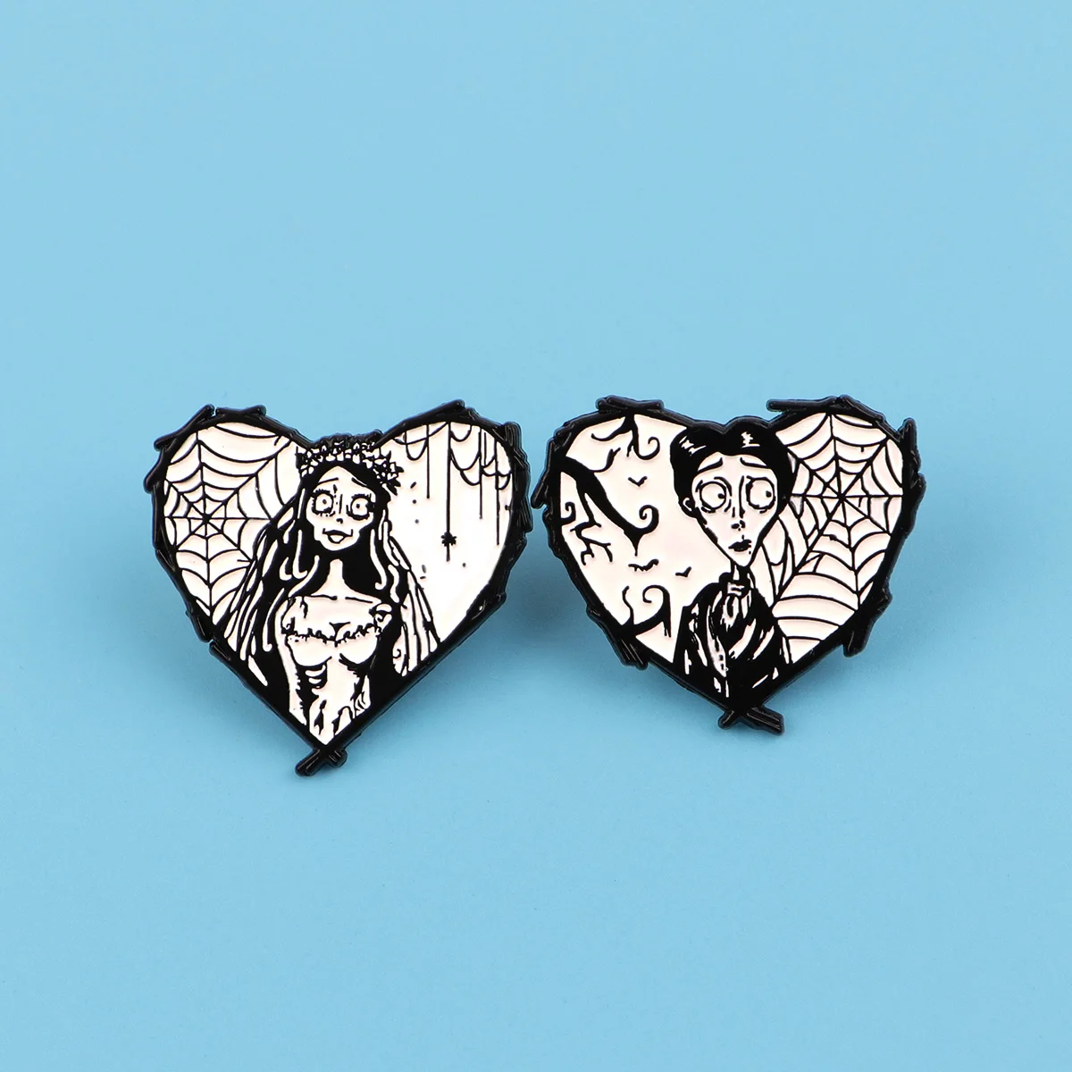 Pin esmaltado de película de terror, Pin de solapa, broche de corazón de dibujos animados, conjunto de decoración de ropa, alfileres de Metal, mochila, sombrero, insignia, accesorios, 5 uds. - imagen 4