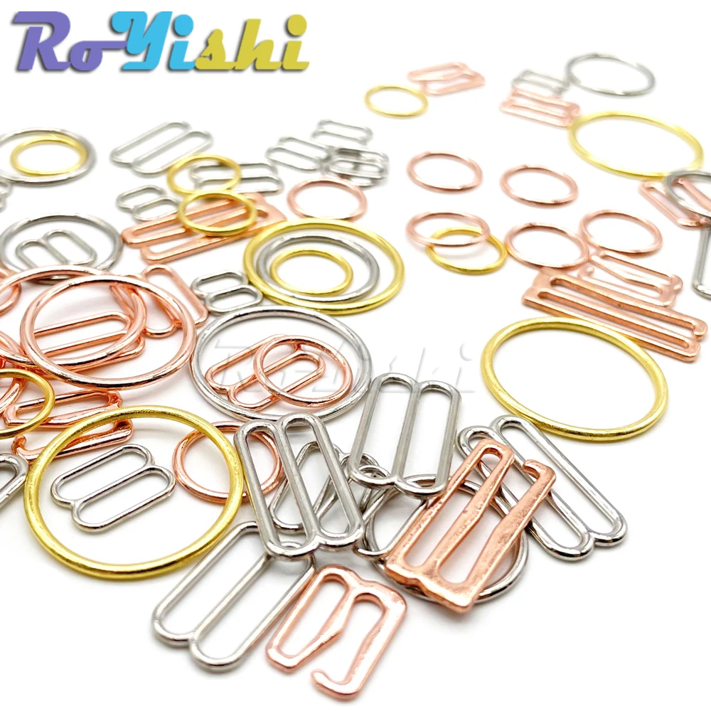Correa de Metal para sujetador, hebillas ajustables, deslizadores de ropa interior, anillos, Clips para ajuste de lencería, accesorios de bricolaje, 6mm ~ 25mm, 200 unids/lote - imagen 2