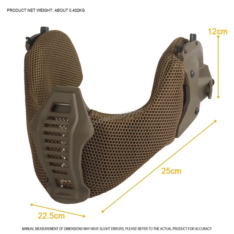 Protector bucal para casco Wendy 3,0, cascos de caza, equipo Airsoft, máscara de malla mandíbula, protección de media cara, accesorios tácticos para casco - imagen 2